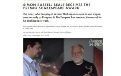 La Royal Shakespeare Company anuncia el premio que le entregamos a Simon Russell Beale.