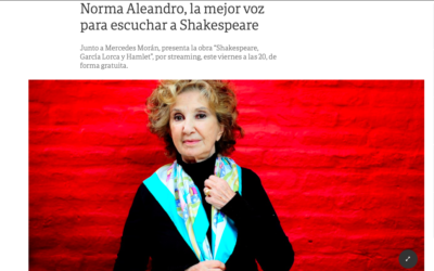 Diario Clarín: Norma Aleandro, la mejor voz para escuchar a Shakespeare